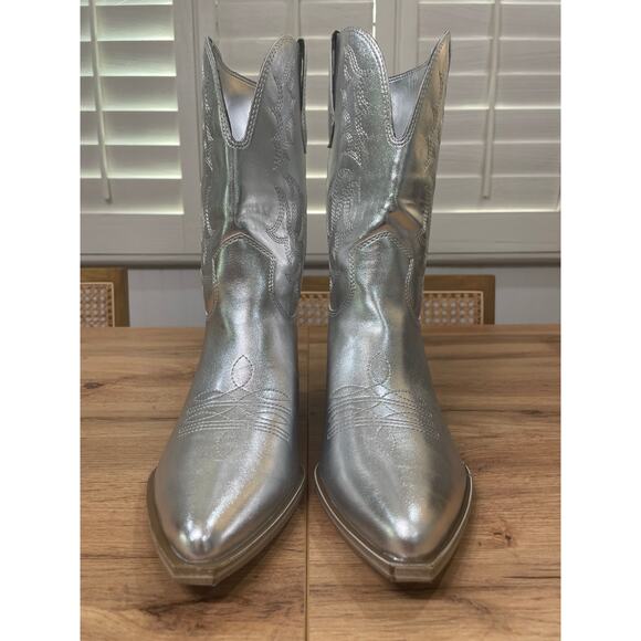 Nine West Women's Yodown Western Boots Silver Size 9 NWOB - Picture 6 of 11